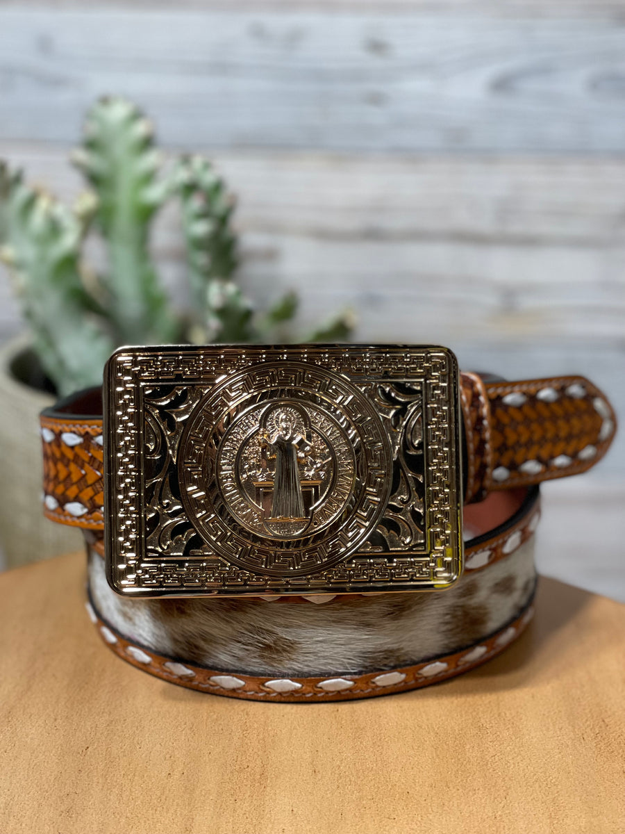 St. Benedict Gold Buckle – Roman Valley Ranch