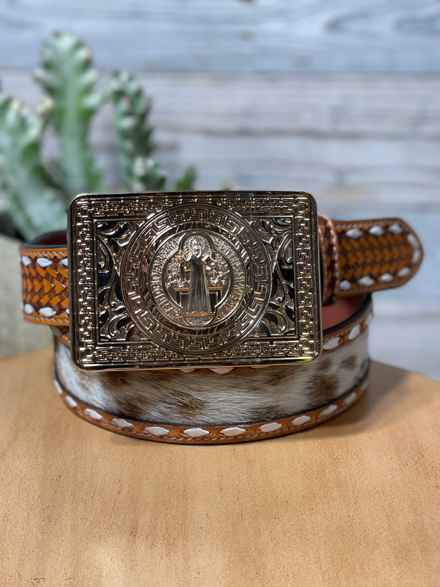 St. Benedict Gold Buckle – Roman Valley Ranch