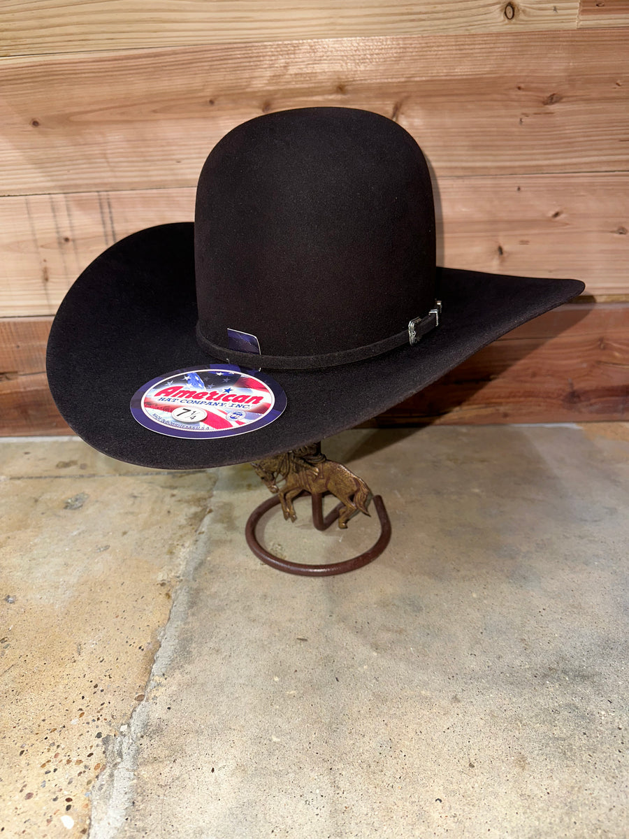 American Hat Makers Black Ribbon Gen- Hats OS | Wool Cowboy Hat Cattleman | Black Felt Cowboy Hat with Western Hat Band  main image 3