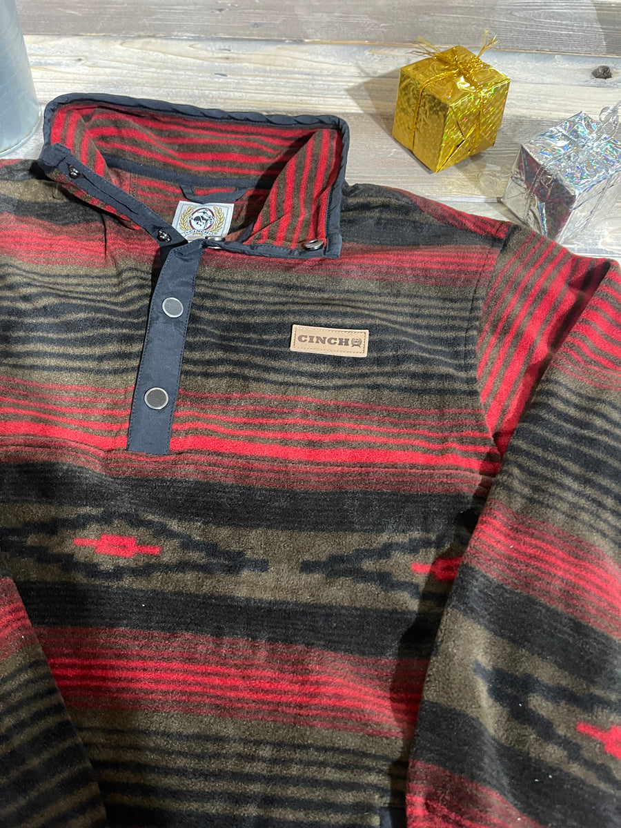 Cinch men's multicolored striped fleece pullover jacket 2025
