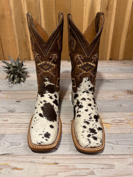 Exotic Leather Boot “Brown Barrel” Cowhide Size 8