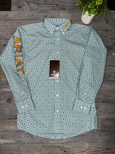 Ariat Team Colton Aqua Long Sleeve Shirt