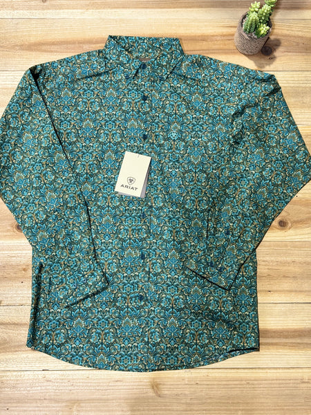 Ariat Becker Teal Long Sleeve