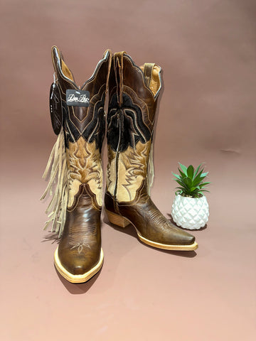 Dan Post Tan Cowhide/Fringe Boot