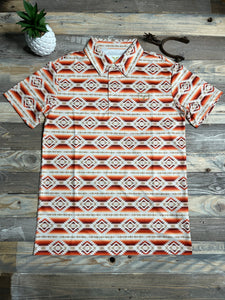 Diamond Tangerine Aztec Polo