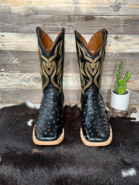 Exotic Black RvR Ostrich Boot