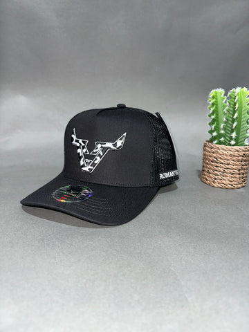 Cowhide Black&White Roman Valley Cap