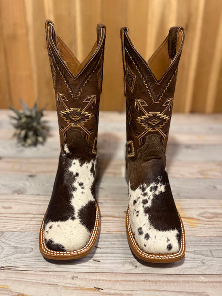 Exotic Leather Boot “Brown Blaze ” Cowhide Size 7