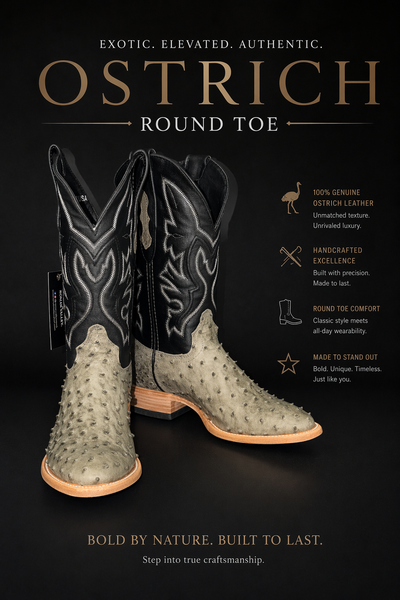 Exotic Ostrich Grey Boot