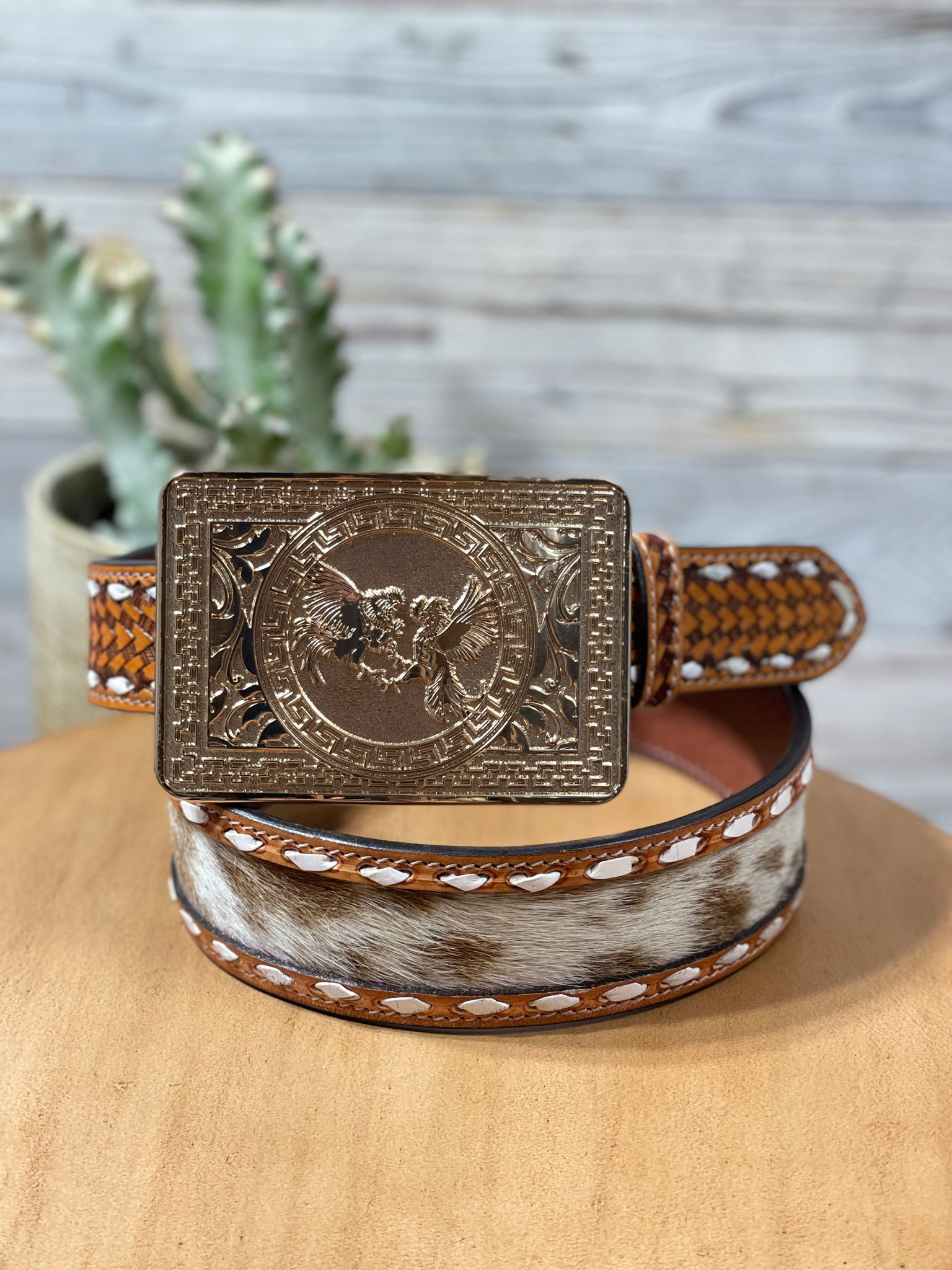 Fighting Rooster Gold Buckle