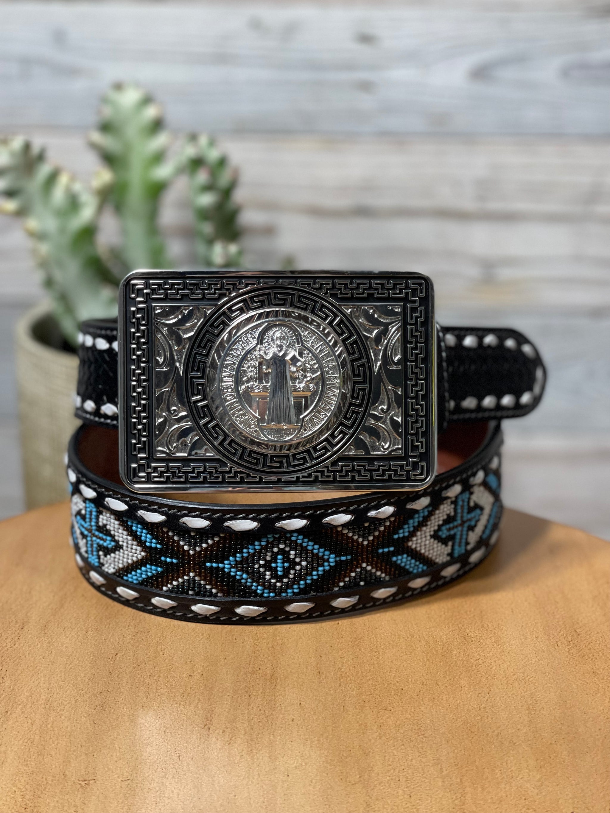 St. Benedict Silver Buckle – Roman Valley Ranch