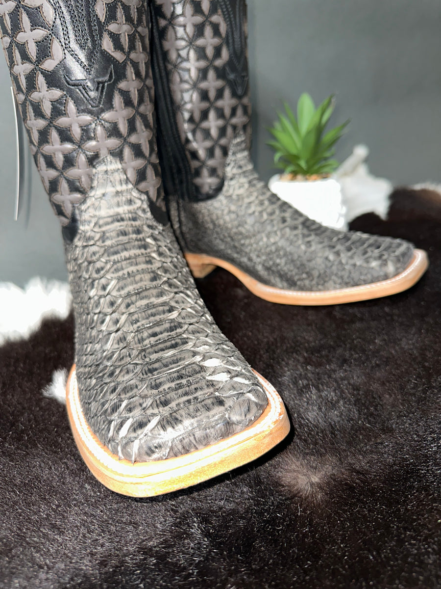 Exotic Python Rustic Black Boots – Roman Valley Ranch