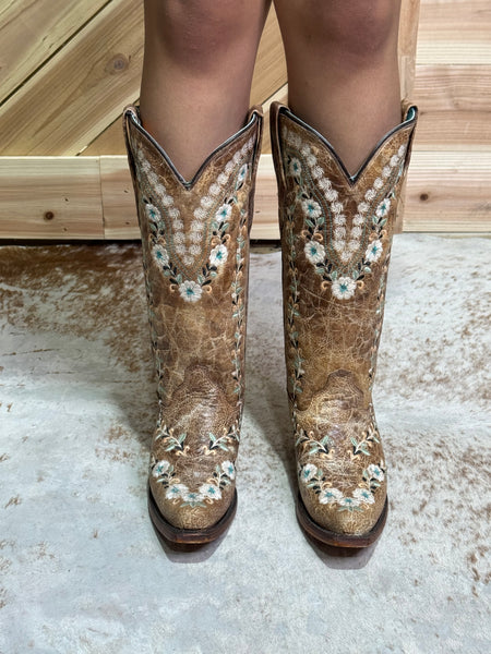 Zara Flowered Embroidery Boots