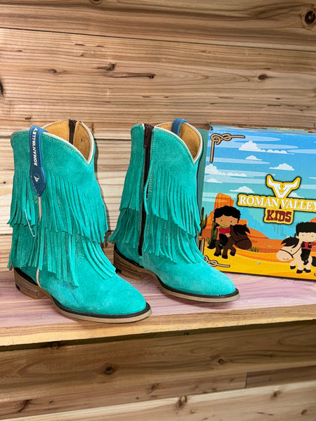 Mint Fringe Sude Girl Boots