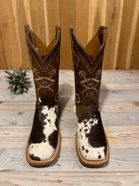 Exotic Leather Boot “Brown Blaze ” Cowhide Size 7