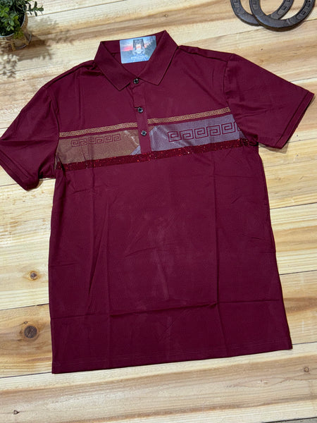Blossom Burgandy Polo