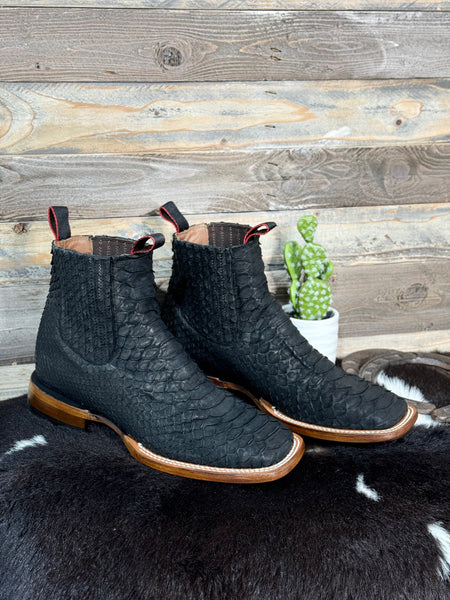 Exotic Python Black Chelsea Boot