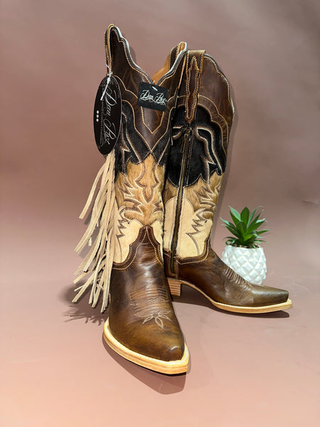 Dan Post Tan Cowhide/Fringe Boot