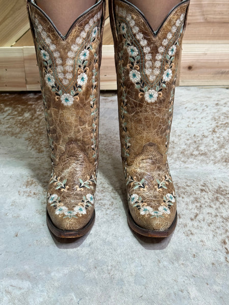 Zara Flowered Embroidery Boots