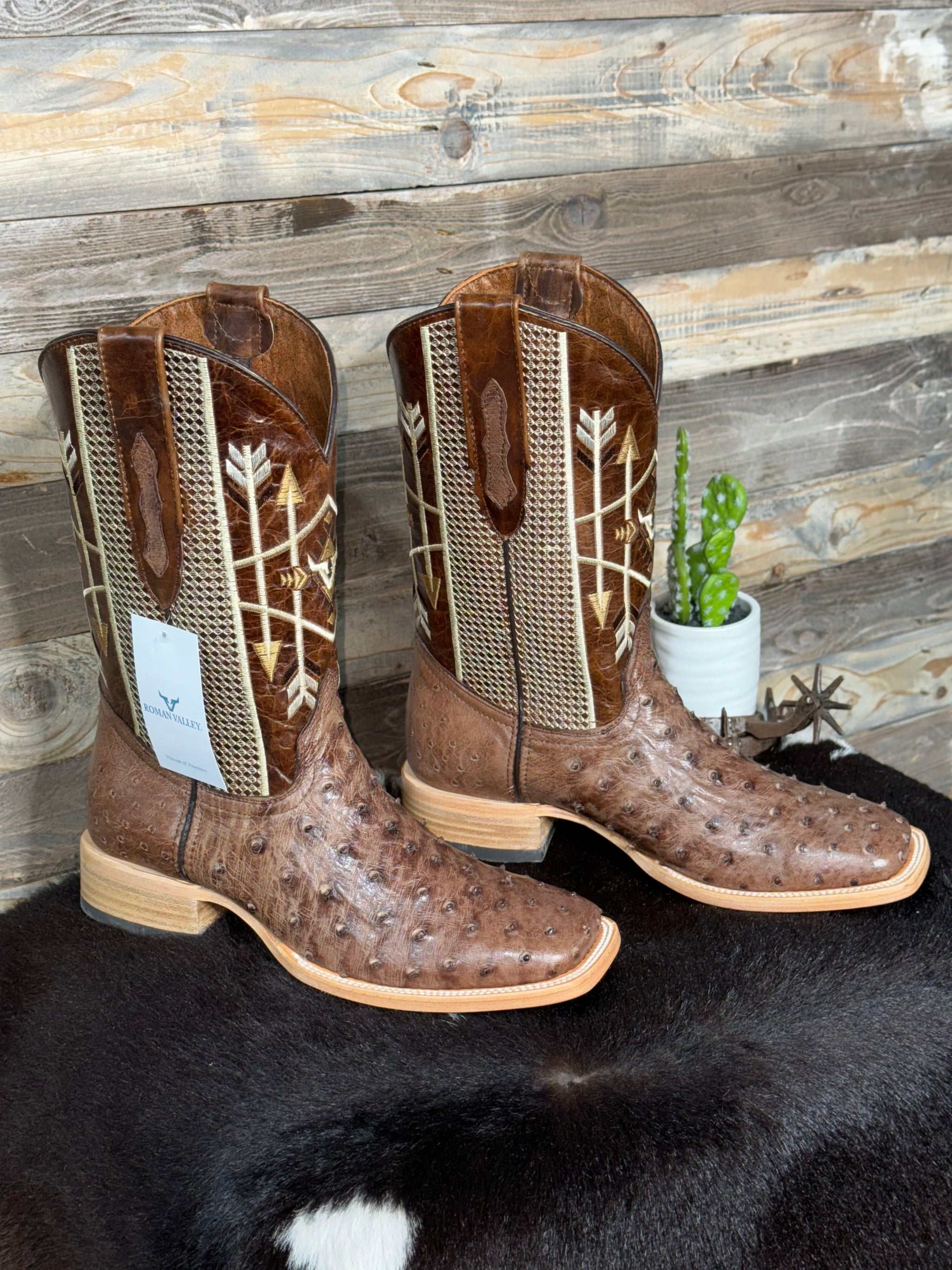 Exotic Brown RvR Ostrich Boot – Roman Valley Ranch
