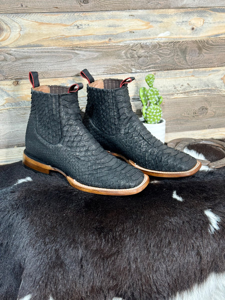 Exotic Python Black Chelsea Boot