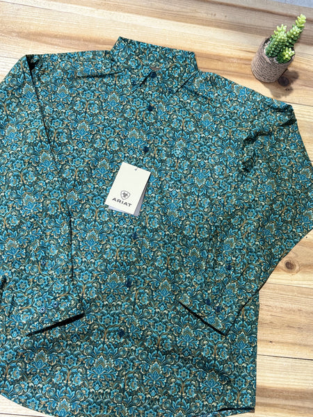Ariat Becker Teal Long Sleeve
