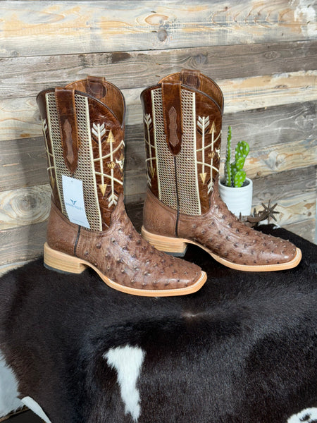 Exotic Brown RvR Ostrich Boot