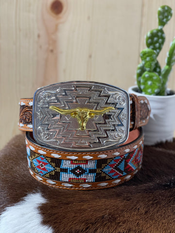 Long Horn Aztec Buckle