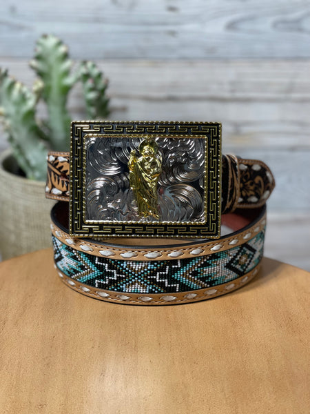 San Judas Sorrel Black & Gold Buckle