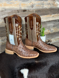 Exotic Brown RvR Ostrich Boot