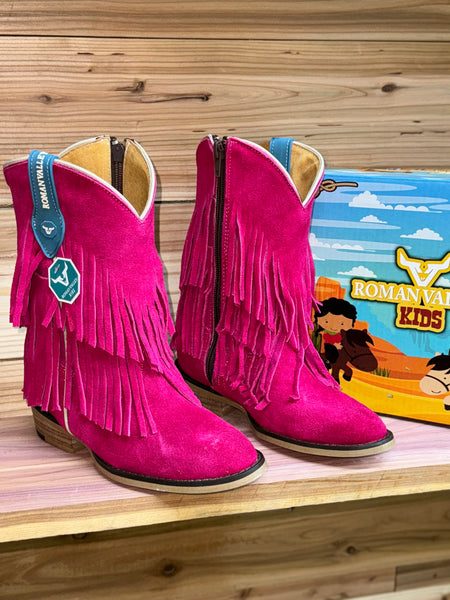 Fuchsia Fringe Sude Girl Boots