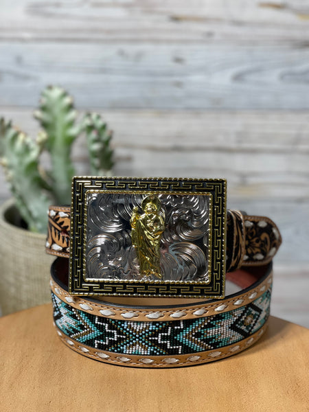 San Judas Sorrel Black & Gold Buckle