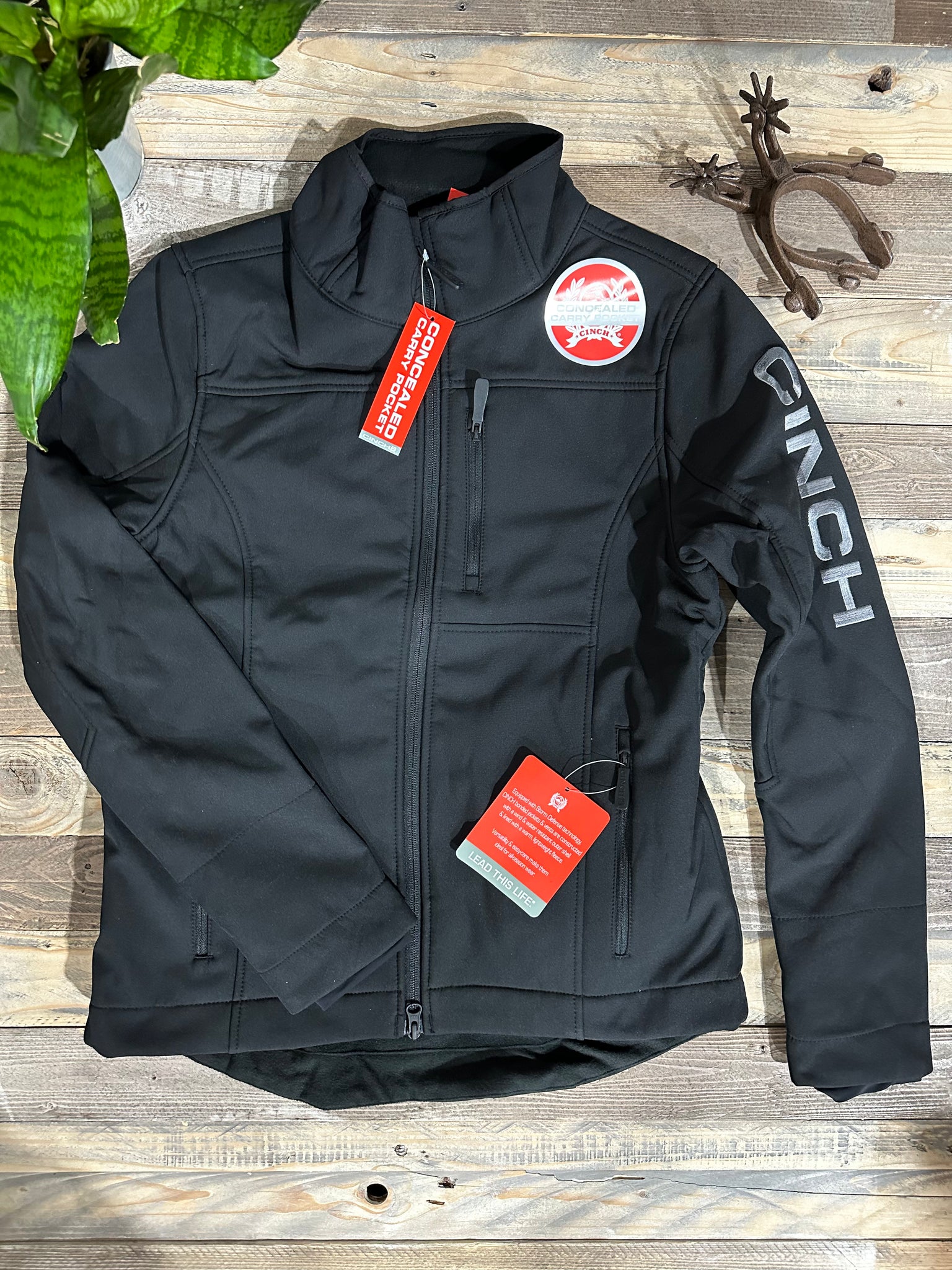 Cinch women's burgundy printed bonded jacket hot sale