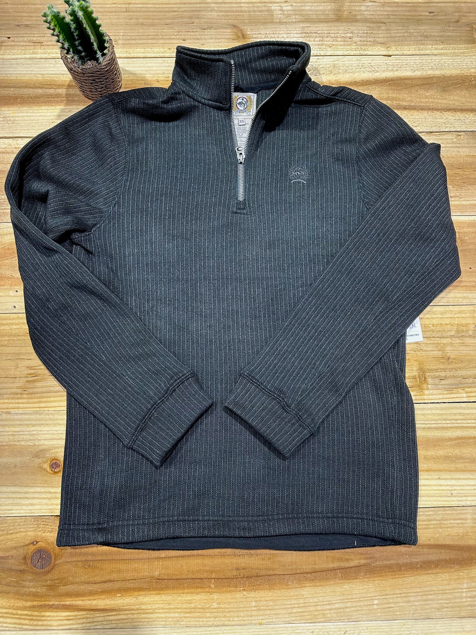 CINCH BLACK 1/4 ZIP SWEATER - MEN SWEATER -