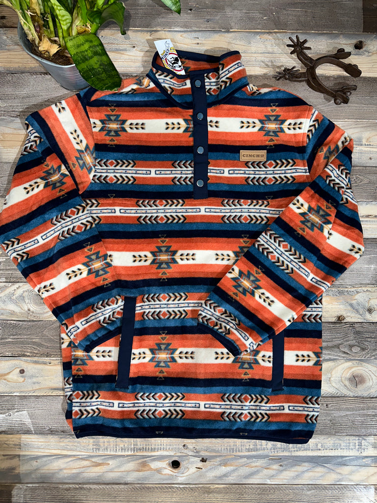 Cinch Autumn Navy Aztec Pullover Fleece – Roman Valley Ranch
