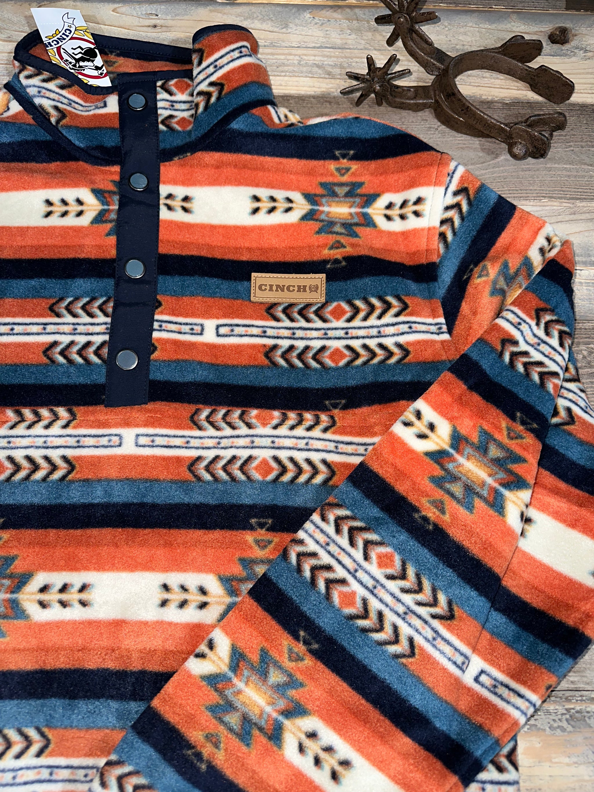 Cinch Autumn Navy Aztec Pullover Fleece – Roman Valley Ranch