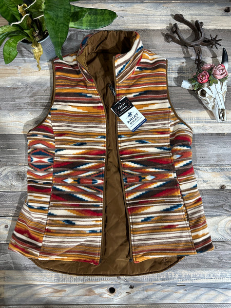 Ariat R.E.A.L. Women's Dilon Chestnut Quilted & Chimayo Fleece Reversible Vest
