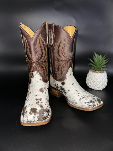 Exotic Leather Boot “ Brown Swirl ” Cowhide