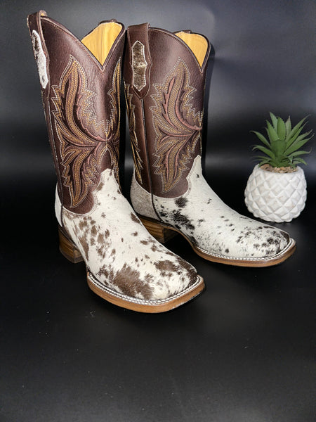 Exotic Leather Boot “ Brown Swirl ” Cowhide