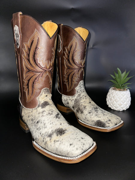 Exotic Leather Boot “ Cool White ” Cowhide 9