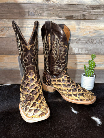 Exotic Black Beige Piraruco Boot