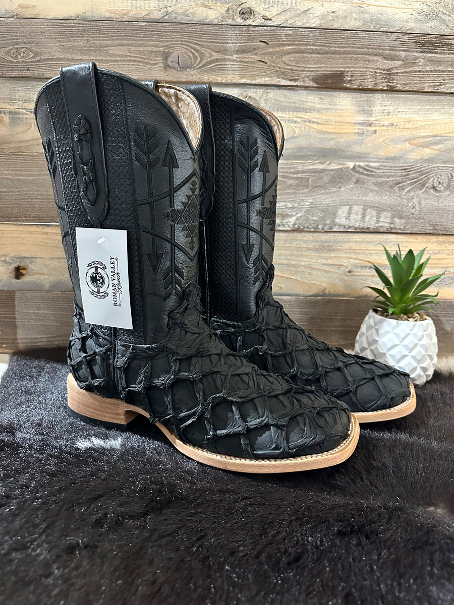 Exotic Black on Black Piraruco Boot – Roman Valley Ranch