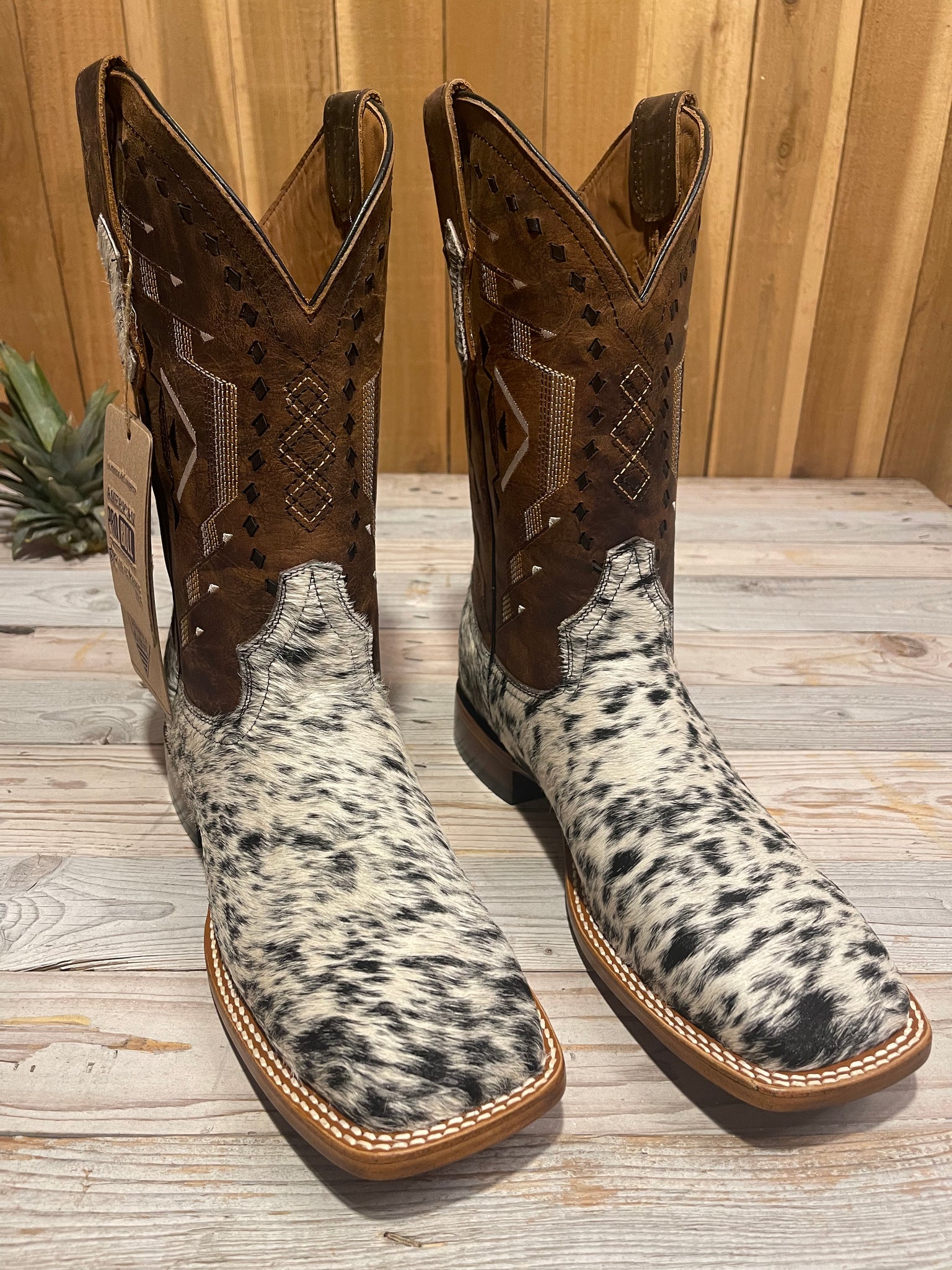 Exotic Leather Boot “Spot” Cowhide  Size 9.5