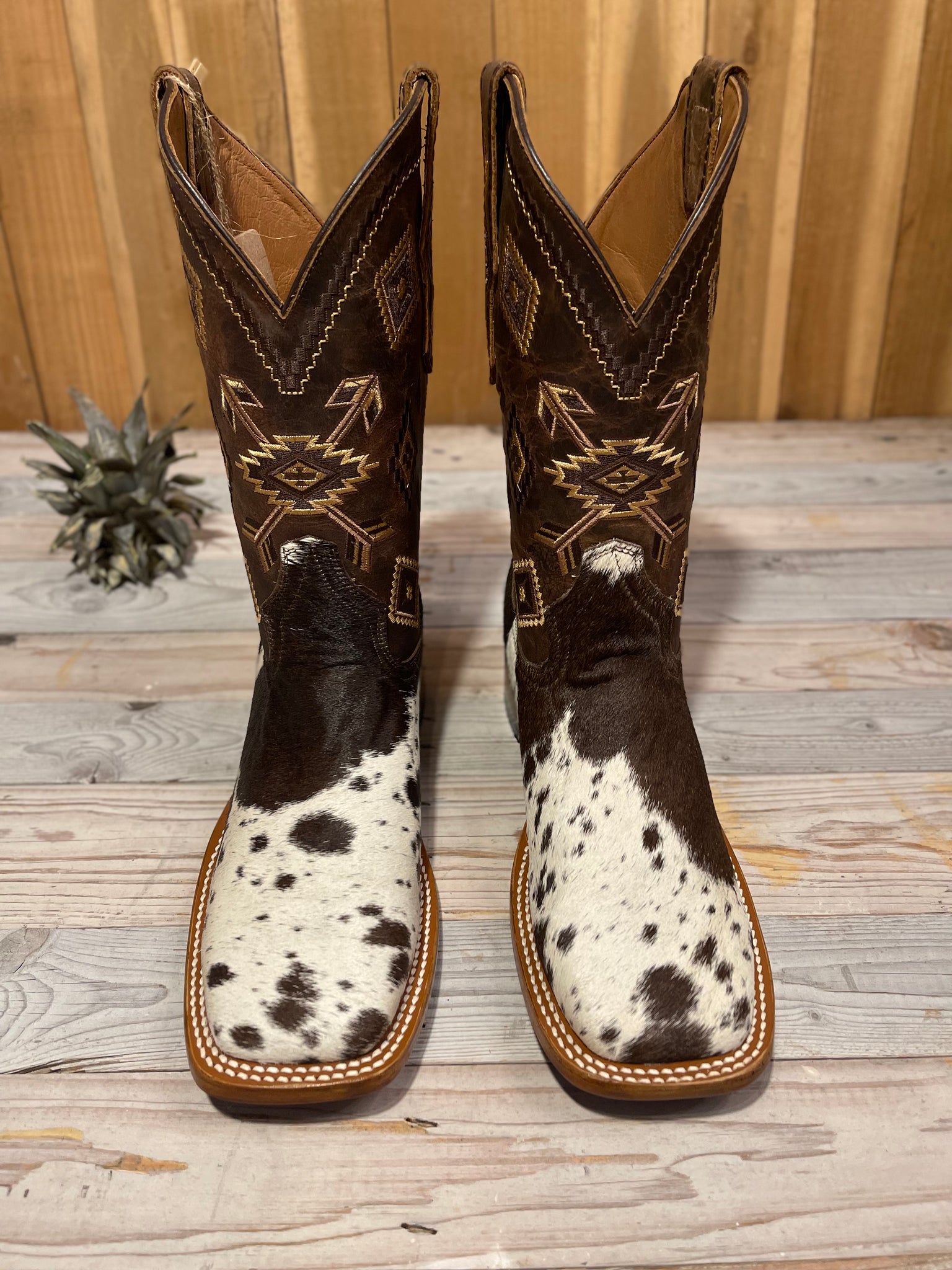 Exotic Leather Boot “ Dirt Brown 2 ” Cowhide Size 9.5
