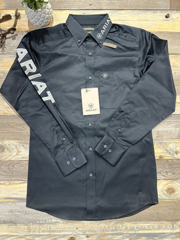 Ariat Team Logo Black/Grey Twill Shirt