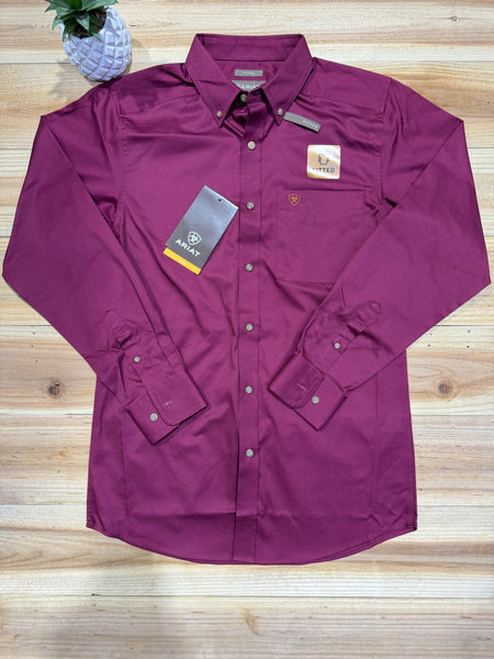 Ariat Solid Twill Burgundy Shirt