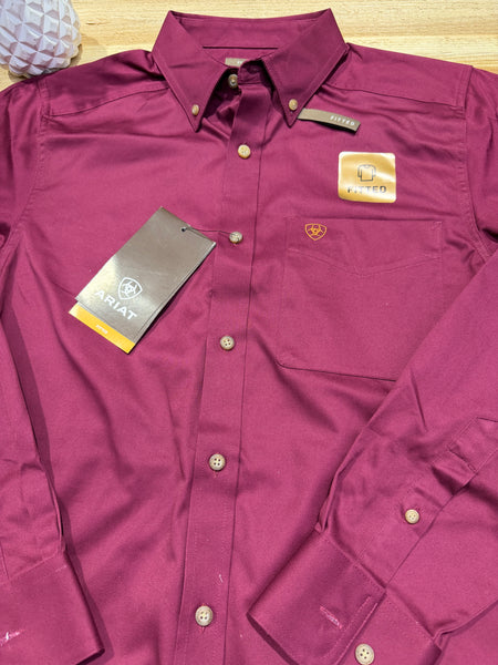 Ariat Solid Twill Burgundy Shirt