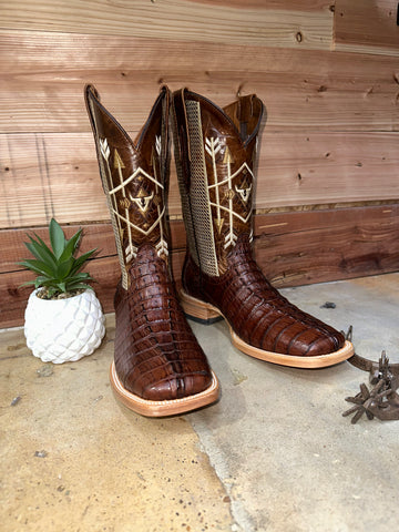 Exotic Caiman Cola Tabaco Boot