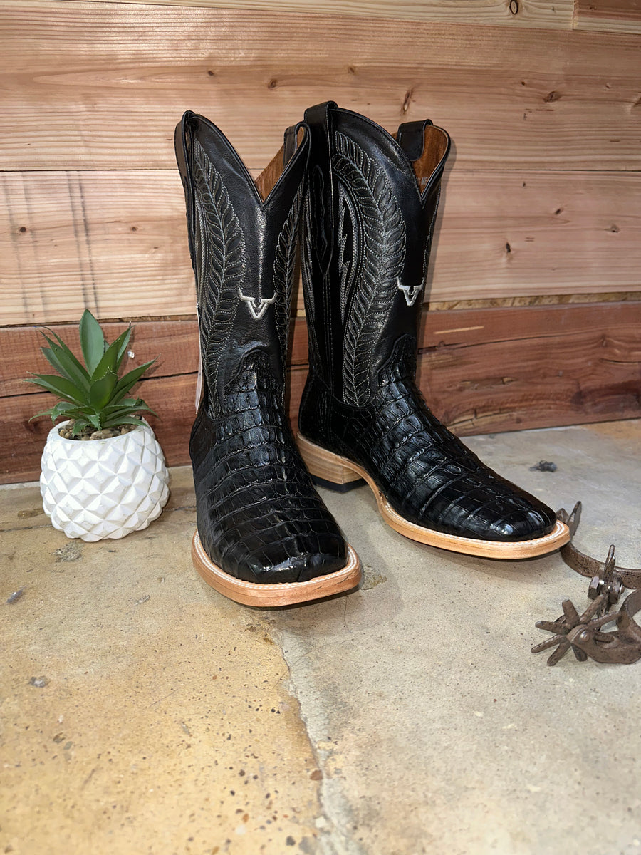 Exotic Caiman Cola Black Boot – Roman Valley Ranch