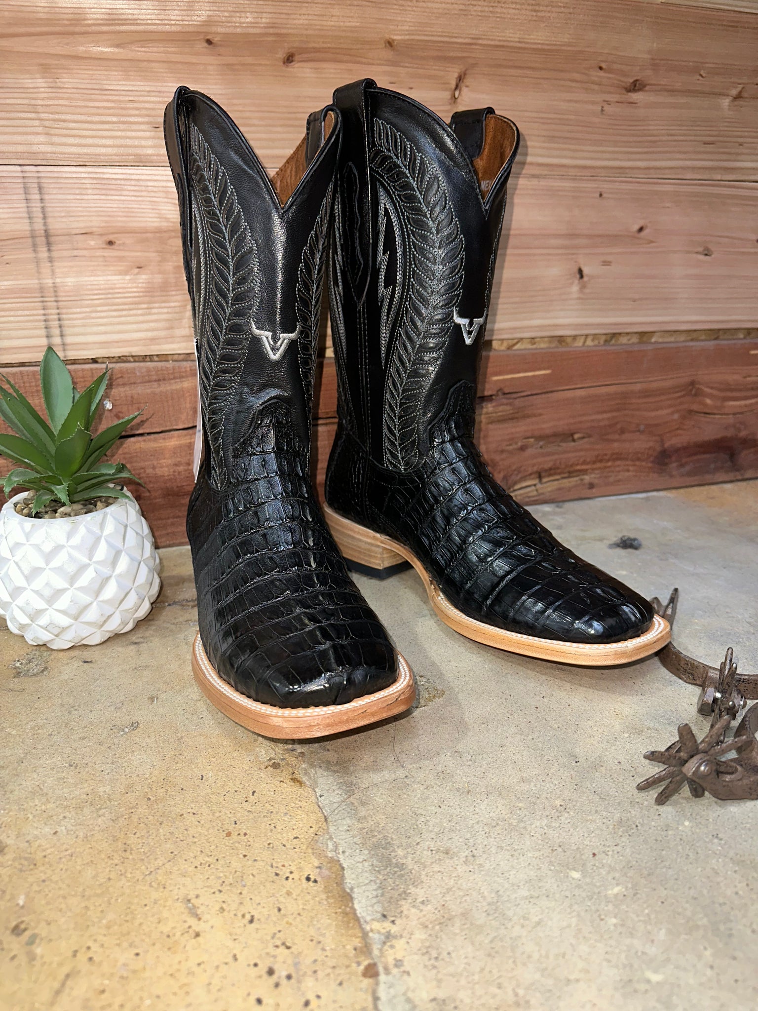 Exotic Caiman Cola Black Boot